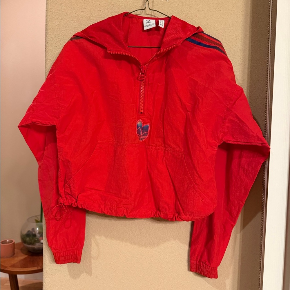 adidas Red Windbreaker Pullover Jacket - image 1